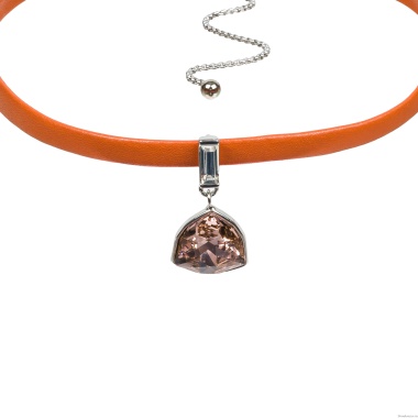 Колье Fiore Luna, Vintage Rose / Orange Leather